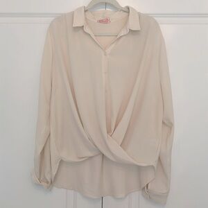 Cream Button-Up Blouse✨